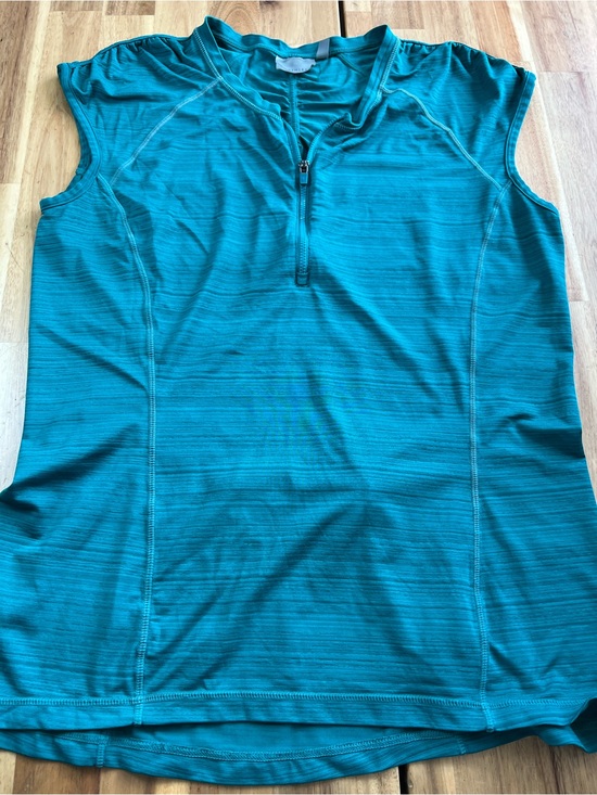 Athleta Tops - Athleta Teal Sleeveless Quarter Zip Athletic Top Women’s Large